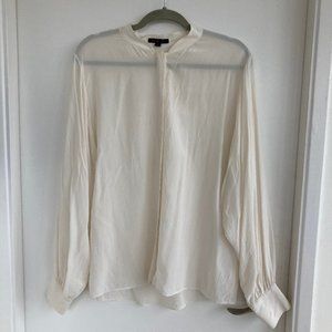 Oversized Ivory Silk Blouse